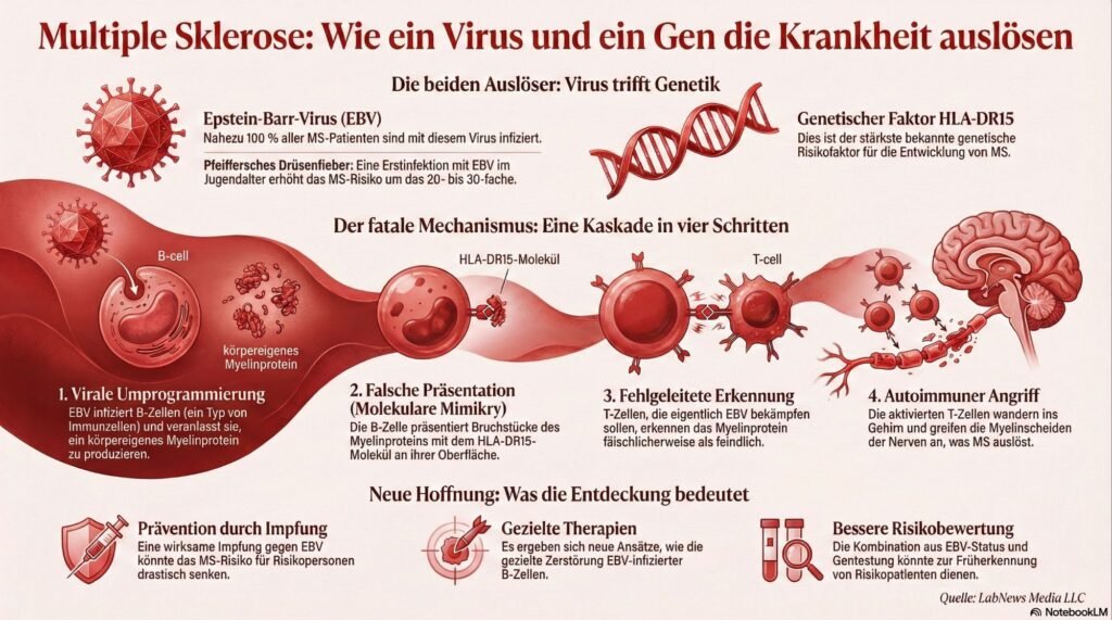 Genetischer Risikofaktor und Epstein-Barr-Virus lösen MS aus