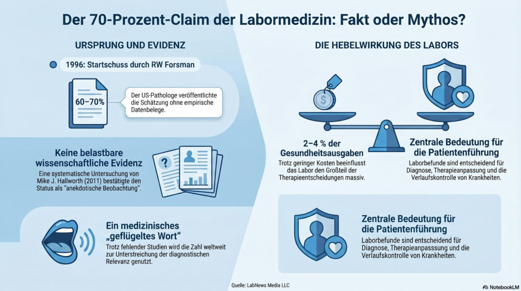 Der 70-Prozent-Claim der Labormedizin: Wie viel Wahrheit steckt hinter der berühmten Zahl?